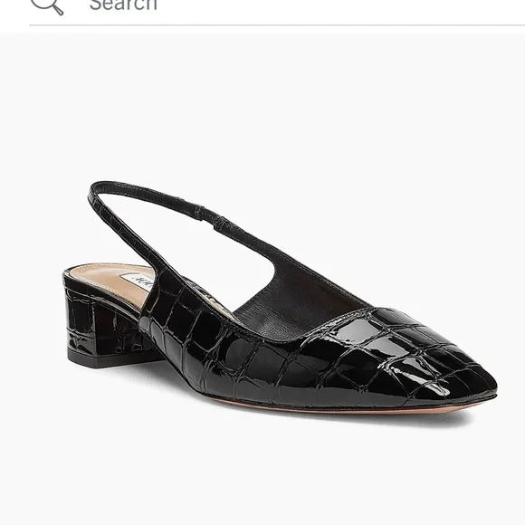 Aquazzura Black Croc-Embossed Slingback Mule - Picture 2 of 7